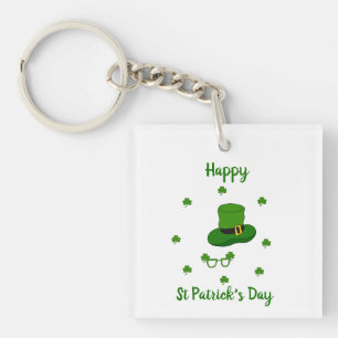 Minimalist  Cute Happy St Patrick's Day     Keychain