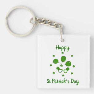 Minimalist  Cute Happy St Patrick's Day     Keychain