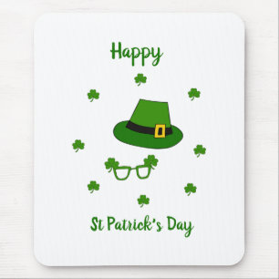 Minimalist Cute Happy St Patrick's Day Mouse Pad