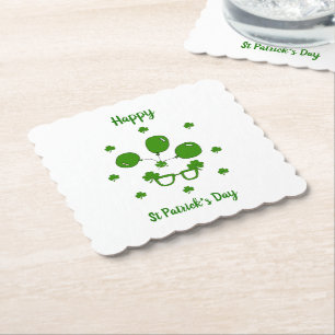 Minimalist  Cute Happy St Patrick's Day     Paper Coaster