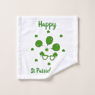Minimalist  Cute Happy St Patrick's Day   Wash Cloth