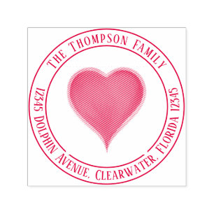 Minimalist Cute Heart Modern Return Address Self-inking Stamp