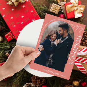 Minimalist Cute Multi Photo Merry Christmas Card