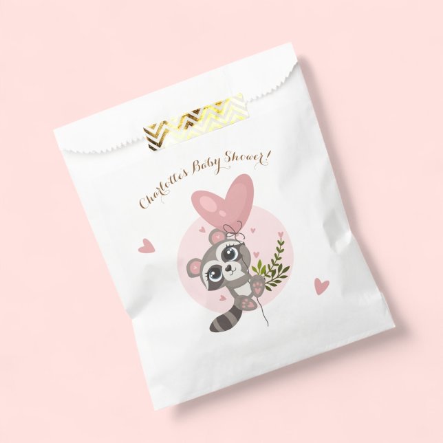 Minimalist Cute Raccoon Baby Shower Favour Bag (Minimalist Cute Raccoon Baby Shower Favor Bag)