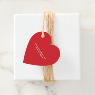 Minimalist cute red heart custom Valentine's Day Favour Tags