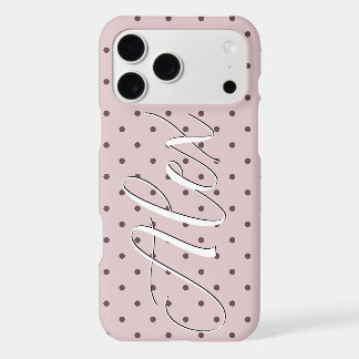 Minimalist Cute Soft Light Pink Brown Polka Dots