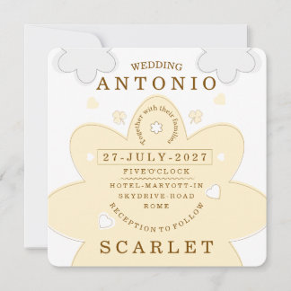 Minimalist Cute vibe Wedding And Modern Aesthetic  Invitation