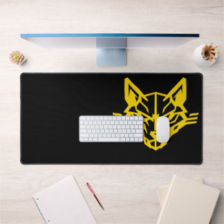 Minimalist Cybernetic Wolf Gaming Mousepad Desk Mat
