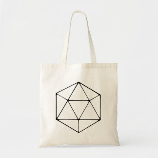 Minimalist D20 Canvas Tote Bag Tabletop Dice Gamer