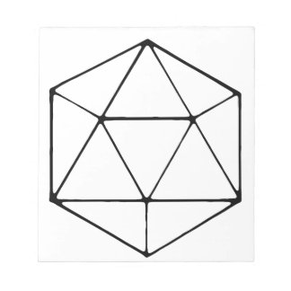 Minimalist D20 Design Tabletop Gamer Geek Notepad