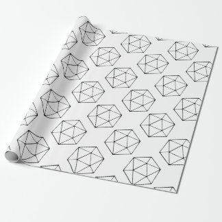 Minimalist D20 Design Tabletop Gamer Geek Wrapping Paper