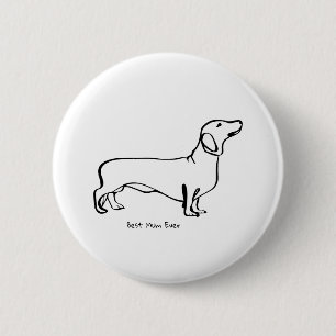 Minimalist Dachshund Art - Your Text, Your Style 2 Inch Round Button