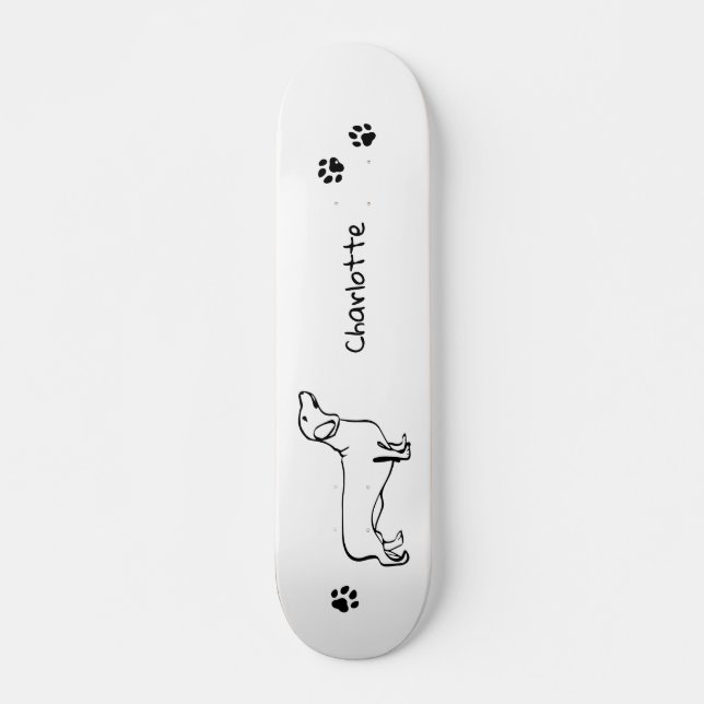 Minimalist Dachshund Art - Your Text, Your Style Skateboard (Front)