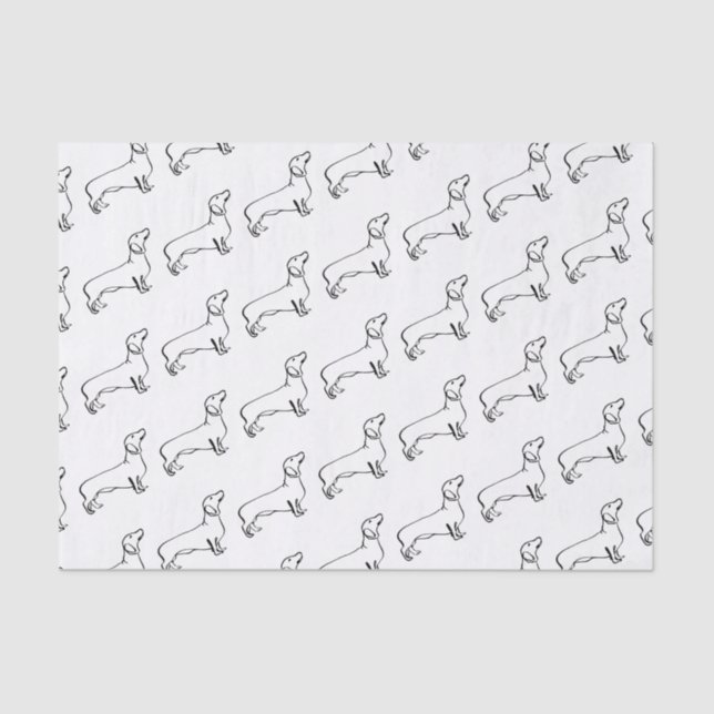 Minimalist Dachshund Art - Your Text, Your Style Tissue Paper (Front)