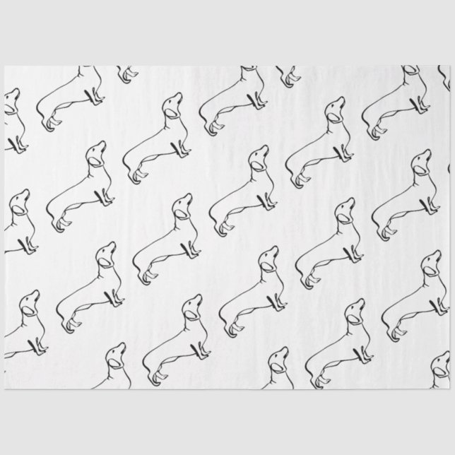 Minimalist Dachshund Art - Your Text, Your Style Tissue Paper (Front)