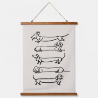 Minimalist Dachshund Tapestry Art Print