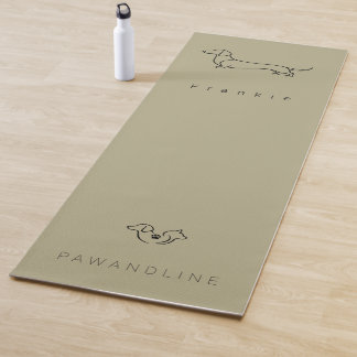 Minimalist Dachshund Yoga Mat | Custom Pet Name