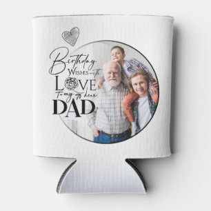 Minimalist Dad Birthday Typography Photo Can Cooler
