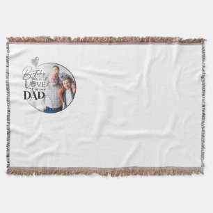 Minimalist Dad Birthday Typography Photo Throw Blanket