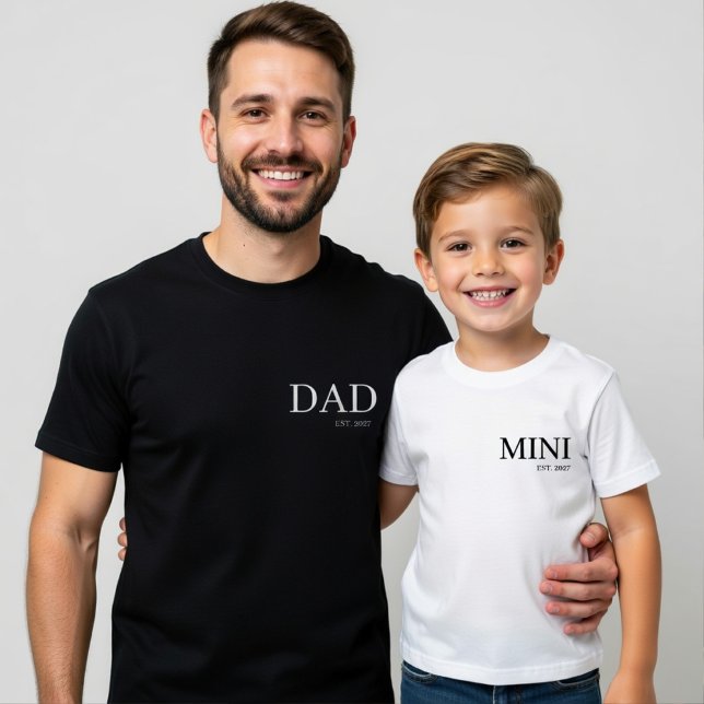Minimalist Dad T-Shirt | DAD EST Year | (Créateur téléchargé)
