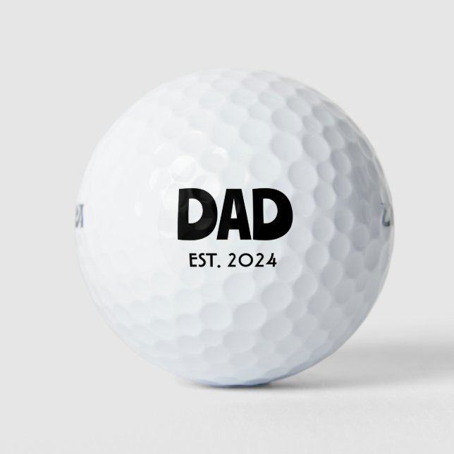 Minimalist DAD With Personalized Year  Golf Balls (Front)