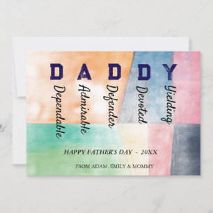 Minimalist DADDY  Happy Father's Day  Card