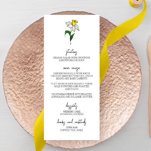 Minimalist Daffodil Wedding Menu