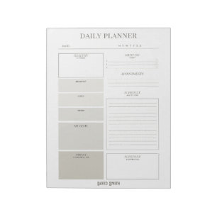 Minimalist Daily Planner - Customizable Name Notepad