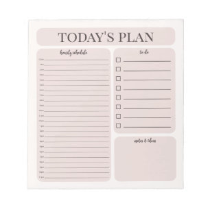 Minimalist Daily Planner Notepad   Hourly To Do