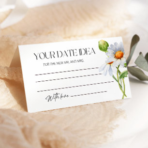 Minimalist Daisy Date night ideas. Date jar Enclosure Card