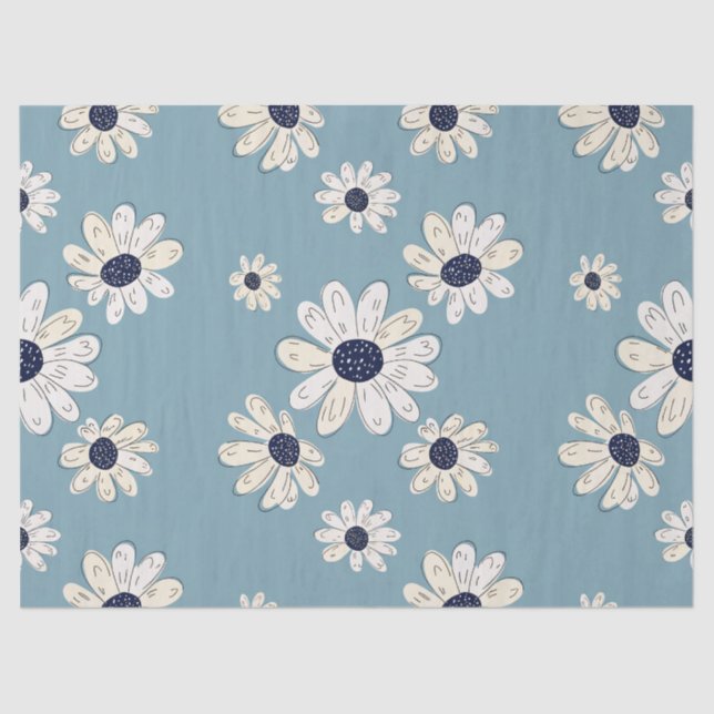 Minimalist Daisy Floral Pattern (2) Tissue Paper (Front)