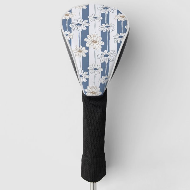 Minimalist Daisy Floral Pattern (3) Golf Head Cover (Front)