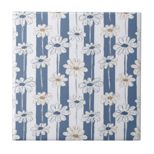 Minimalist Daisy Floral Pattern (3) Tile