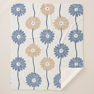 Minimalist Daisy Floral Pattern (6) Sherpa Blanket