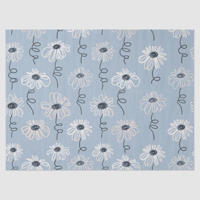 Minimalist Daisy Floral Pattern (7) Tissue Paper (Front)