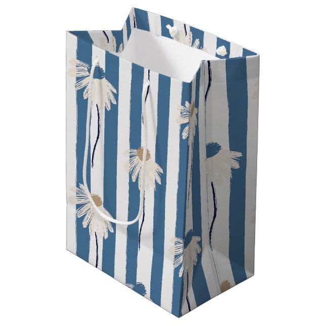 Minimalist Daisy Floral Pattern (8) Medium Gift Bag (Front Angled)