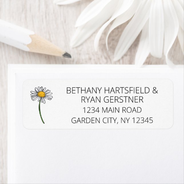 Minimalist Daisy Wedding Address (Insitu)