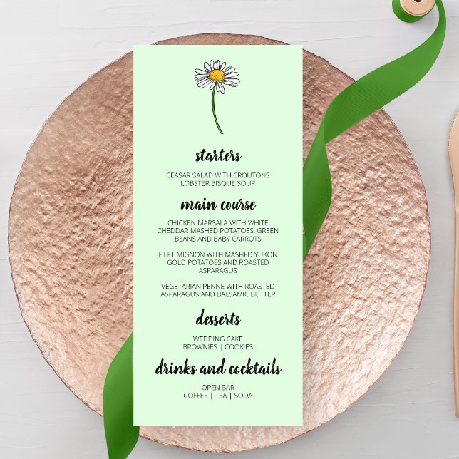  Minimalist Daisy Wedding Menu (Creator Uploaded)