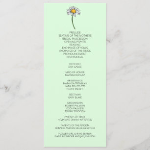 Minimalist Daisy Wedding Program