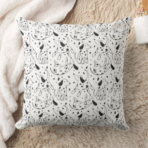Minimalist Dalmatian Dog Pattern Throw Pillow