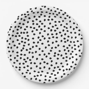 Minimalist Dalmatian Spots Modern Cute Dalmatian Paper Plate