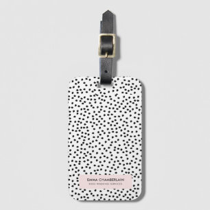 Minimalist Dalmatian Spots Simple Modern Cute Luggage Tag