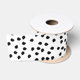Minimalist Dalmatian Spots Simple Modern Cute Satin Ribbon