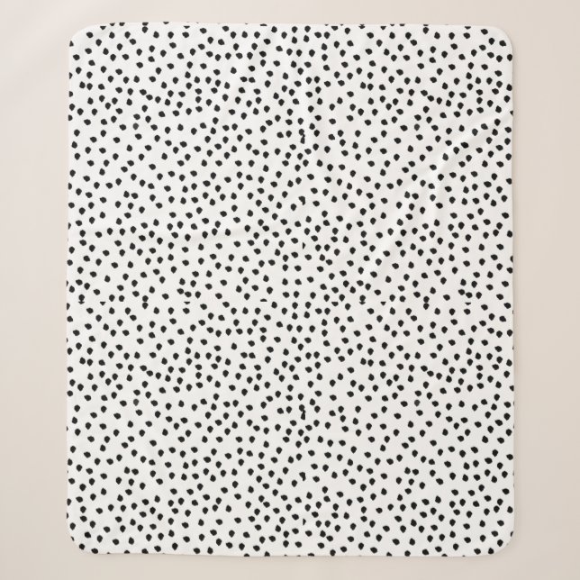 Minimalist Dalmatian Spots Simple Modern Cute Sherpa Blanket (Front)