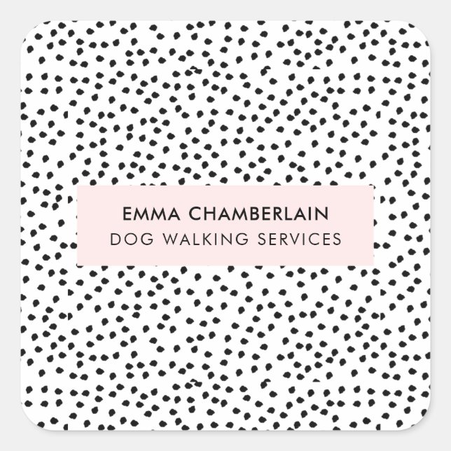 Minimalist Dalmatian Spots Simple Modern Cute Square Sticker (Front)