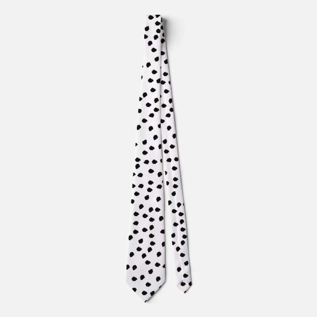 Minimalist Dalmatian Spots Simple Modern Cute Tie (Front)