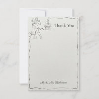 Minimalist Dancing Bride & Groom Line Ink Art