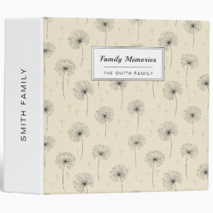 Minimalist Dandelion Seed Pattern Beige (1) Binder