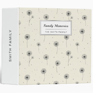 Minimalist Dandelion Seed Pattern Beige (2) Binder