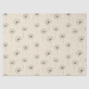 Minimalist Dandelion Seed Pattern Beige Tissue Paper